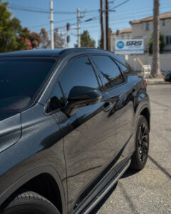 blackout window tint on black car