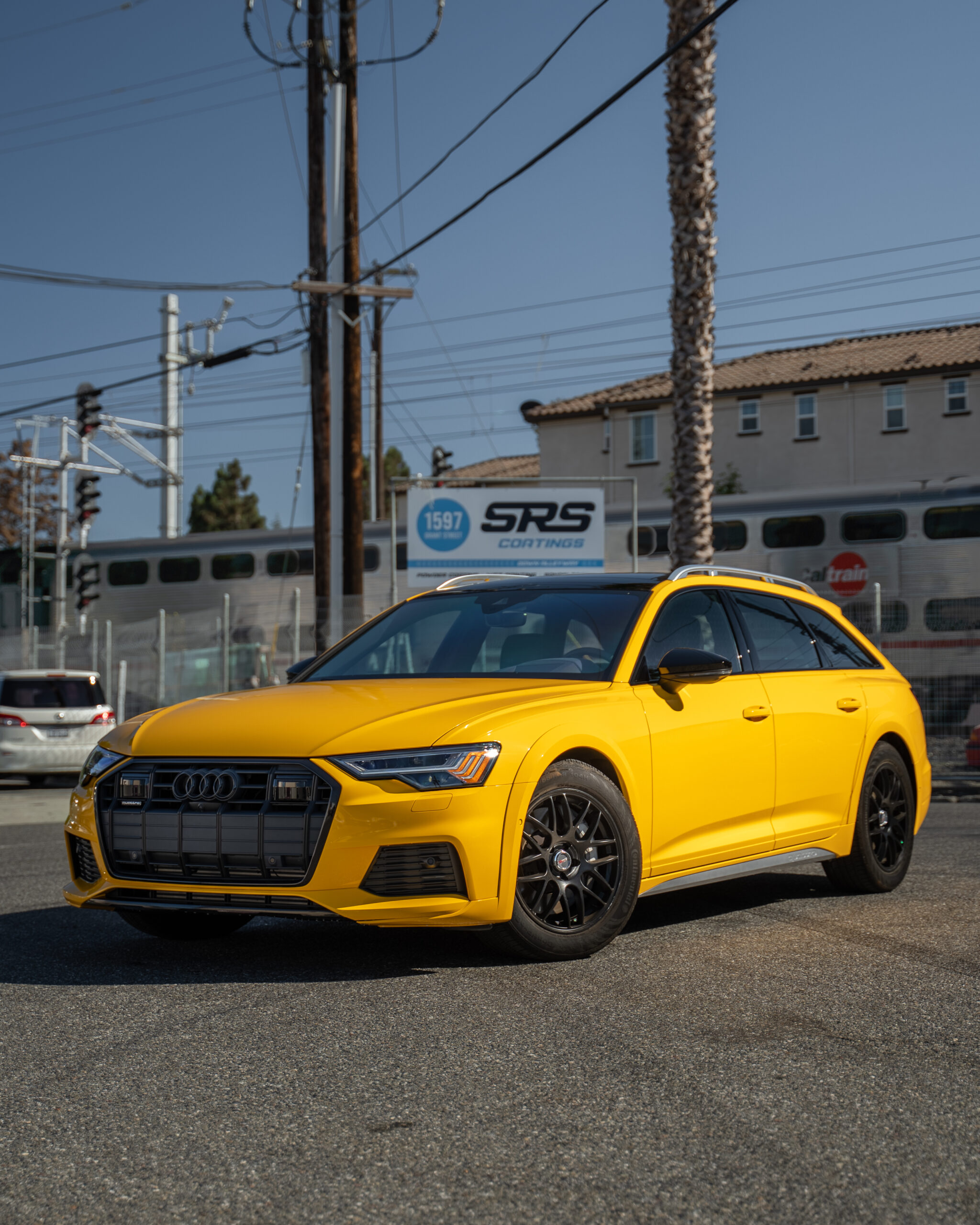 yellow audi sedan