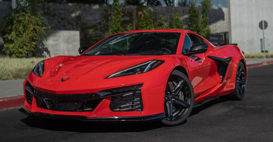 red 2023 Chevy Corvette Z06 with window tint